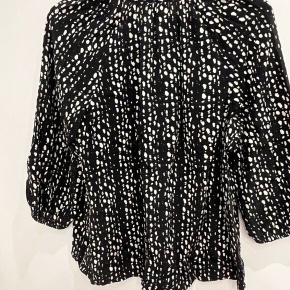 Joie silk black and white blouse size small - Picture 4 of 8